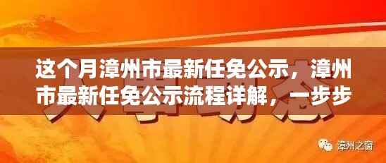 漳州市最新任免公示详解,流程、步骤及任务全解析