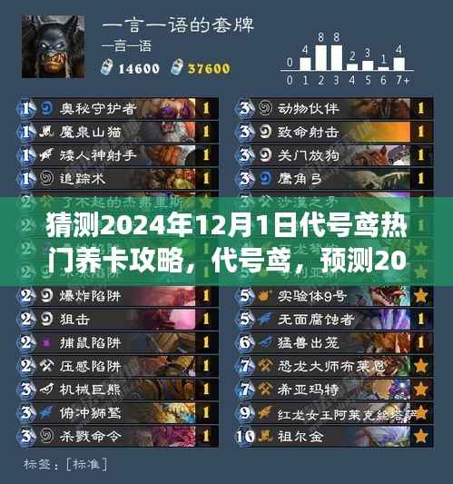代号鸢游戏热门养卡攻略预测，演变与影响分析（2024年12月版）