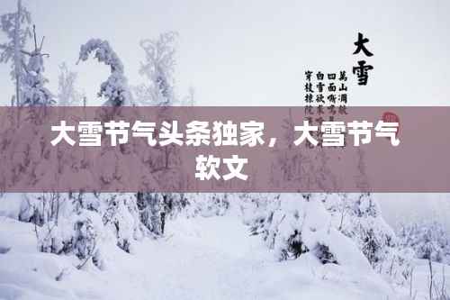 大雪节气头条独家,大雪节气软文