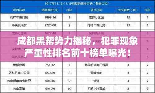 成都黑帮势力揭秘,犯罪现象严重性排名前十榜单曝光!