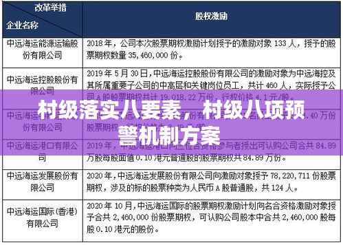 村级落实八要素,村级八项预警机制方案