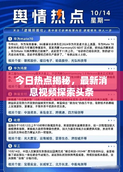 今日热点揭秘,最新消息视频探索头条