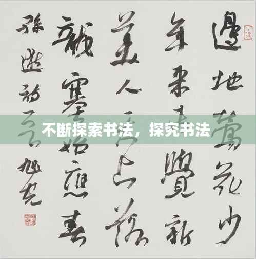 不断探索书法,探究书法